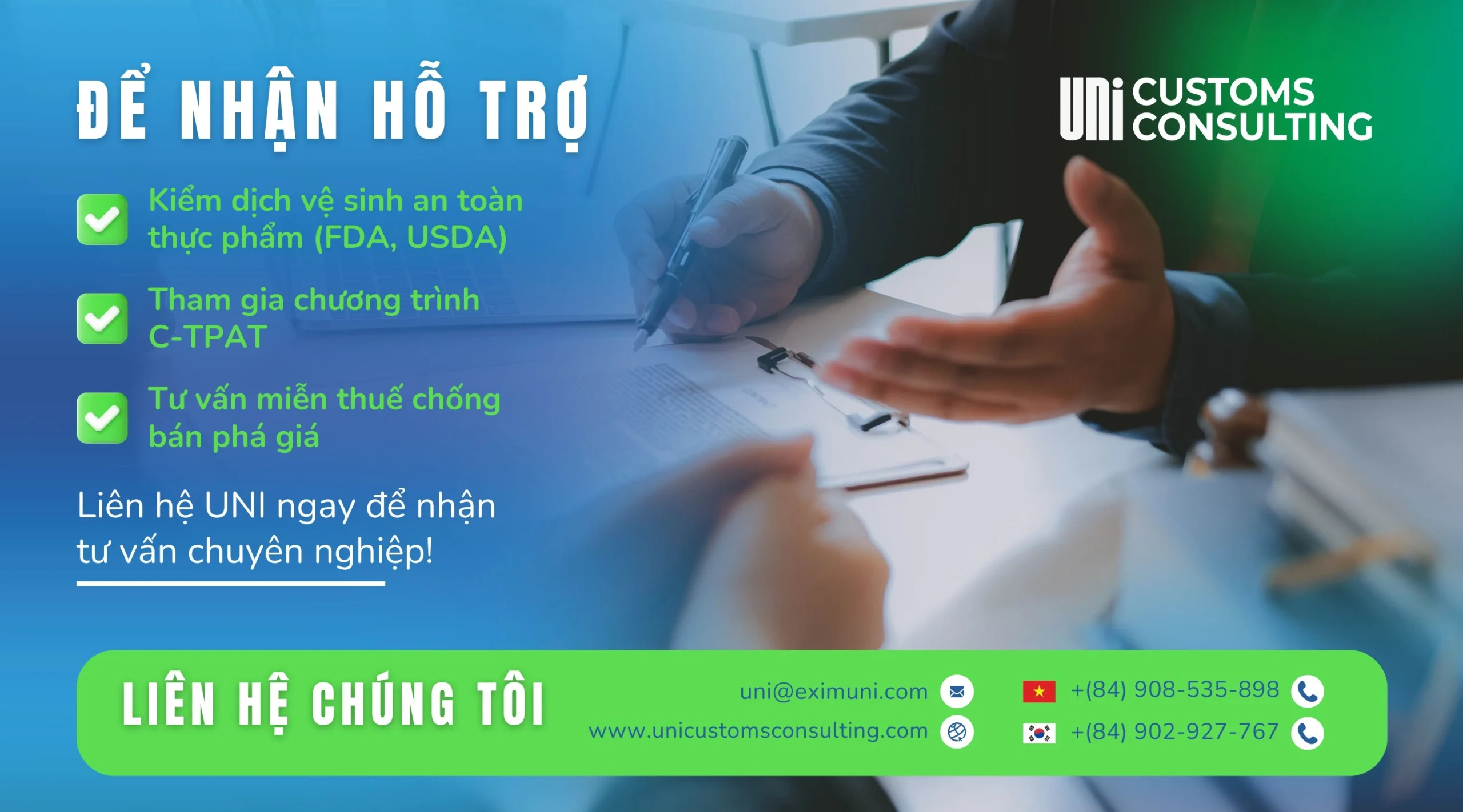 Xuất khẩu thủy sản ViệtNam UNI hỗ trợ tư vấn kiểm dịch vệ sinh an toàn thực phẩm và tham gia C-TPAT